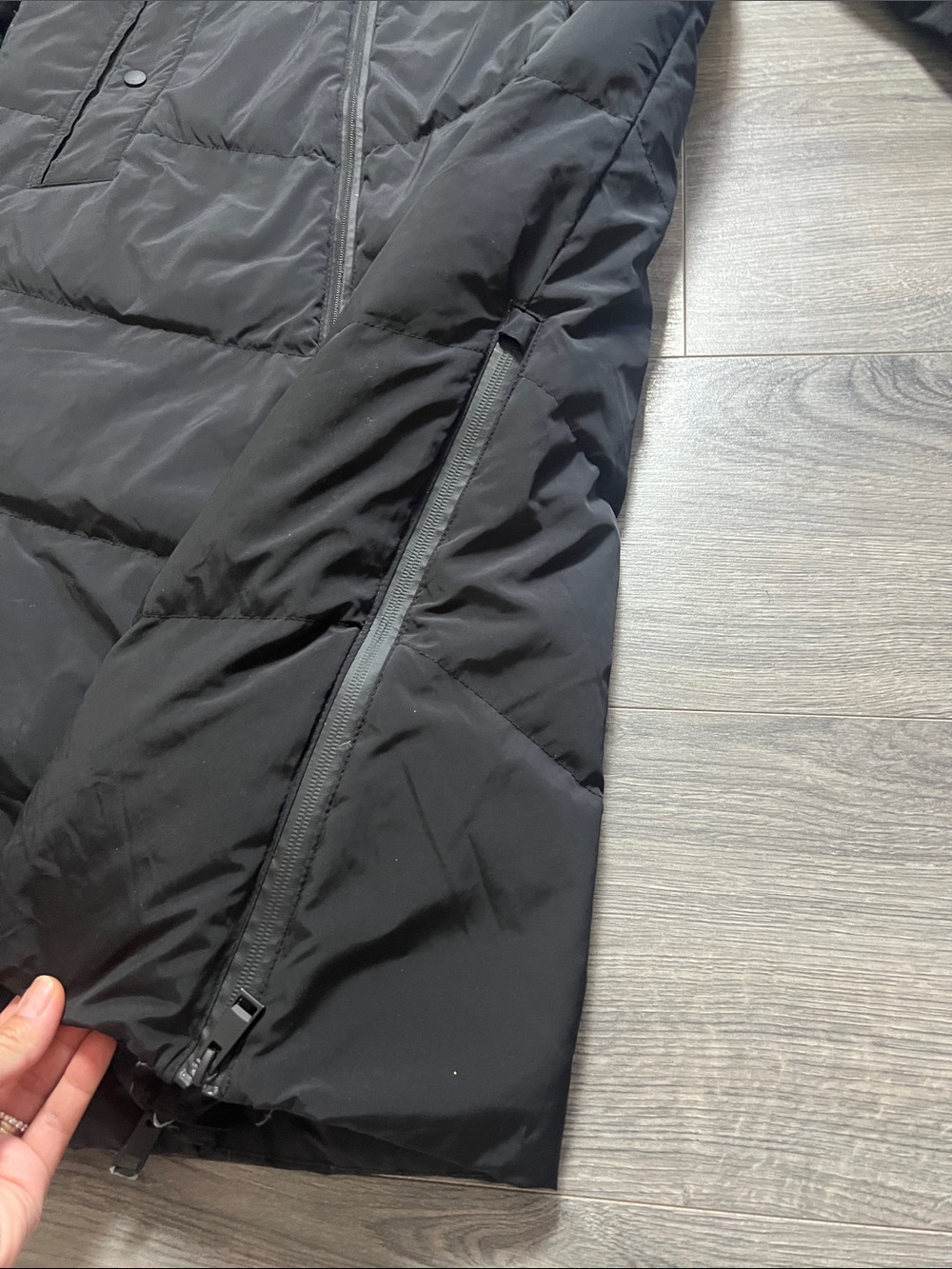 Zara Long Hooded Black Puffer Coat - Women - Picture 4 of 12